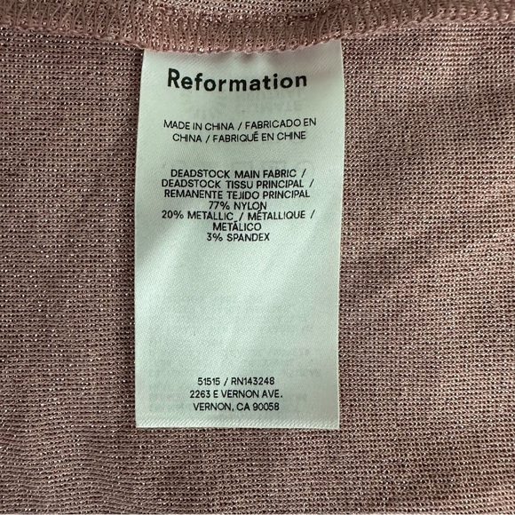 Reformation Women's Kinsey Lace Up Knit Maxi Dress Metallic Pink Sparkle Size S - Picture 14 of 16